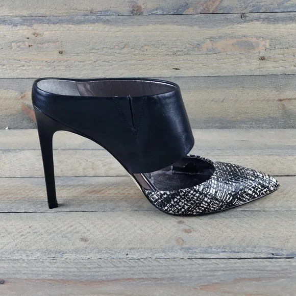 Sam Edelman Woman's  Leather Monroe  Heels  Black White - Picture 6 of 12